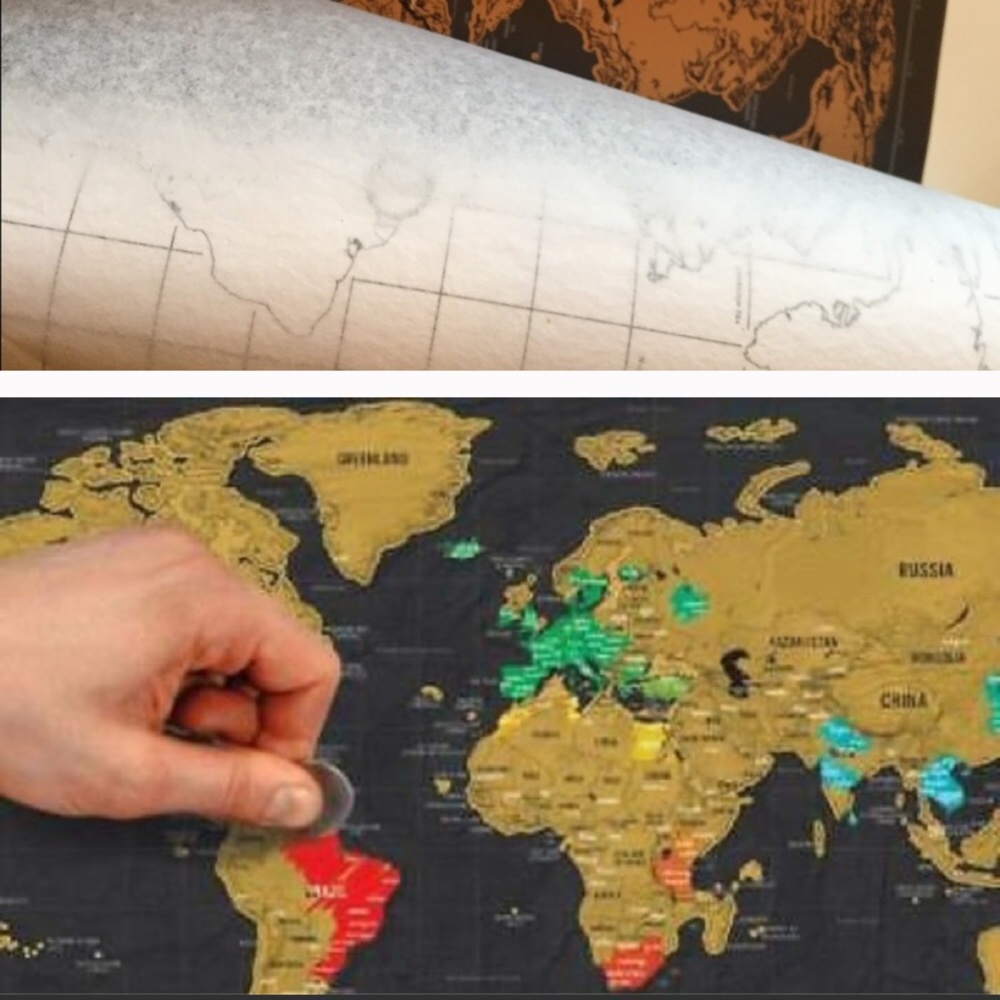 🦚2/$20🦚NIB Travel Scratch Off World Map Poster as you go - Picture 2 of 9